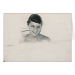 1950's lady in bath tub card