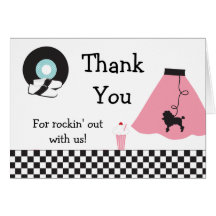 1950's Retro Party Thank You Card