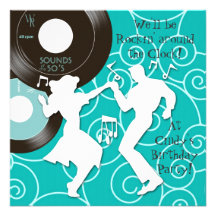 1950's Theme Birthday Party Invitations
