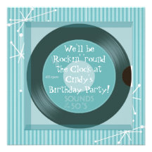 1950's Theme Birthday Party Invitations