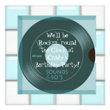 1950's Theme Birthday Party Invitations