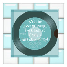 1950's Theme Birthday Party Invitations