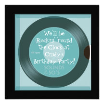 1950's Theme Birthday Party Invitations