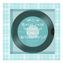 1950's Theme Birthday Party Invitations