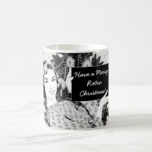 1950s Woman with a Christmas Sign V2 Coffee Mugs