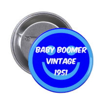 1951 baby boomer pinback buttons