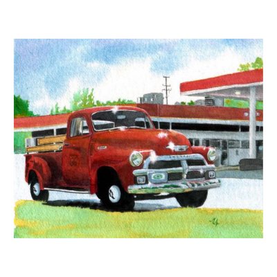 1954 Antique Truck Canvas Print by mozache