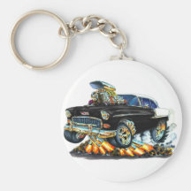 1955 Chevy Belair Black Car Keychain