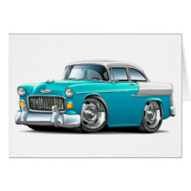 1955 Chevy Belair Turquoise-White Car Greeting Card