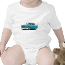 1955 Chevy Belair Turquoise-White Car Tshirt