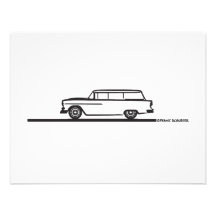 1955 Chevy Station Wagon Invite
