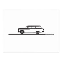 1955 Chevy Station Wagon Postcard