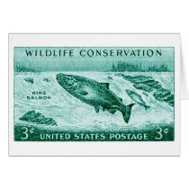 1956 Wildlife Conservation, Salmon Greeting Card