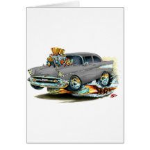 1957 Chevy 150-210 Grey Car Greeting Cards