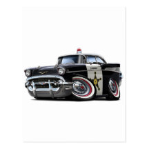 1957 Chevy Belair Police Car Post Cards