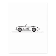 1958 Corvette Convertible Post Cards