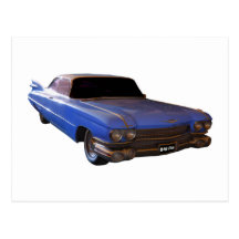 1959 Cadillac Blue Post Cards