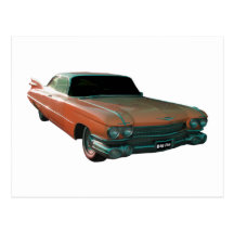1959 Cadillac peach Post Cards