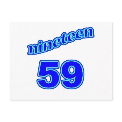 1959 Nineteen 59 Post Cards by birthyeardesigns