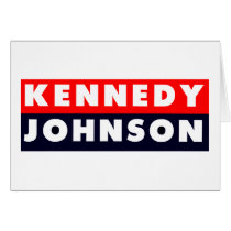 1960 Kennedy Johnson Bumper Sticker Greeting Cards