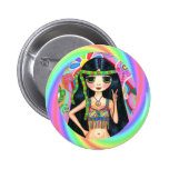 1960s, 1970s Rainbow Hippie Chick Peace Sign Pin