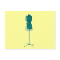 1960s Fashion Retro quirky dress form Postcard