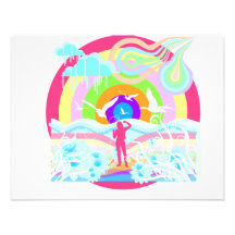 1960's Hippy Style Art Custom Invitations