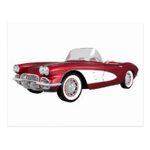 1961 Corvette C1: Candy Apple Finish: Postcards