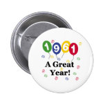 1961 un anniversaire de grande année badges