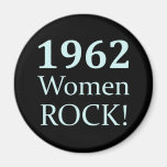 1962 Women Rock, 50th Birthday Fridge Magnets