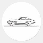 1963 Corvette Sting Ray Split Window Coupe Round Stickers