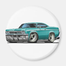 1965-66 Impala Teal Car Fridge Magnet