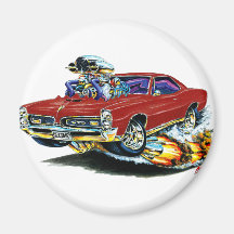 1966-67 GTO Maroon Car Fridge Magnets