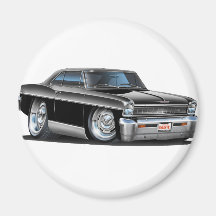 1966-67 Nova Black Car Fridge Magnets