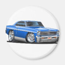1966-67 Nova Blue Car Fridge Magnet
