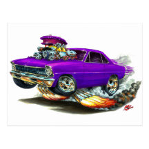 1966-67 Nova Purple Car Postcard
