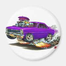 1966-67 Nova Purple Car Refrigerator Magnet