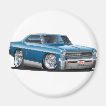 1966-67 Nova Teal Car Fridge Magnets
