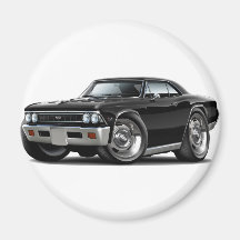 1966 Chevelle Black Car Magnet