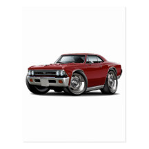 1966 Chevelle Maroon Car Post Cards