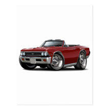 1966 Chevelle Maroon Convertible Postcards
