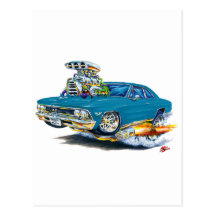 1966 Chevelle Teal Car Postcard