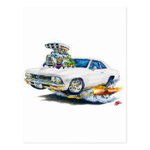 1966 Chevelle White Car Postcard