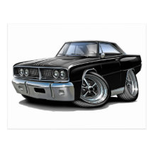 1966 Coronet Black Car Post Card