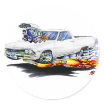 1966 El Camino White Truck Round Stickers