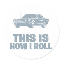 1966 Ford Mustang Coupe Round Stickers