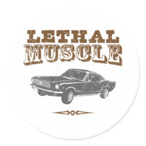 1966 Ford Mustang Fastback Round Stickers