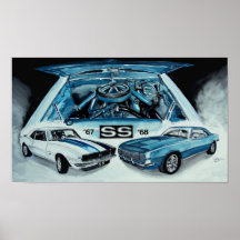 1967 1968 Chevy Camaro SS ART DESIGN by VinnyFish Posters