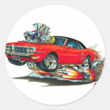 1967-68 Firebird Red-Black Top Round Sticker