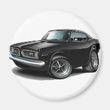 1967-69 Barracuda Black Car Fridge Magnets